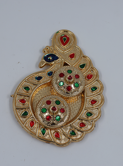 Peacock Design Haldi Kumkum Holder