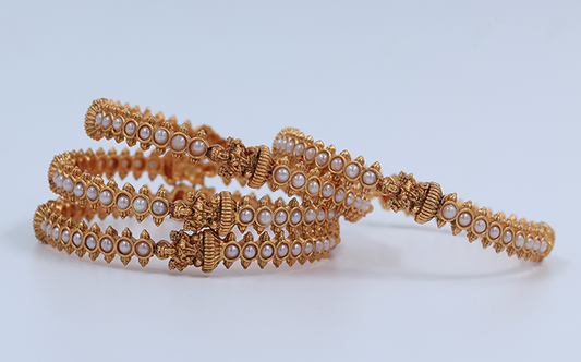 Classic Pearl-Studded Bangles