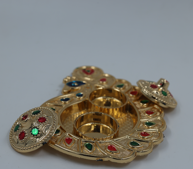 Peacock Design Haldi Kumkum Holder