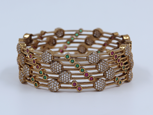 Sparkle Web Gold Bangles