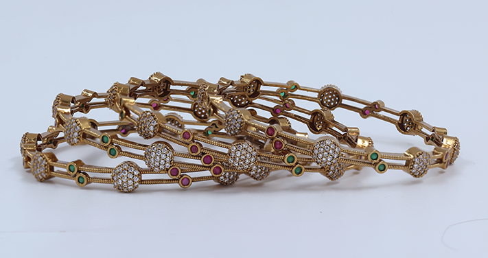Sparkle Web Gold Bangles