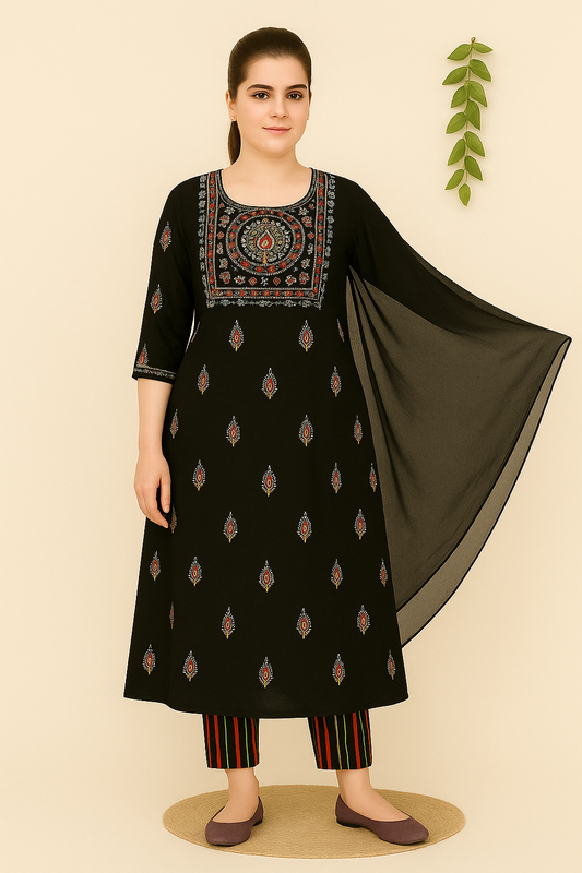 Magnetic Black Kurta Set