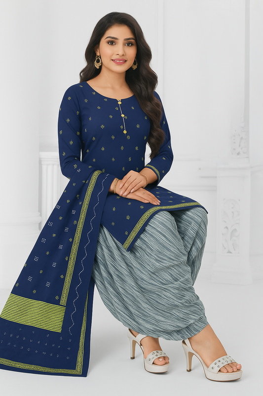 Stunning Navy Blue Kurta Set