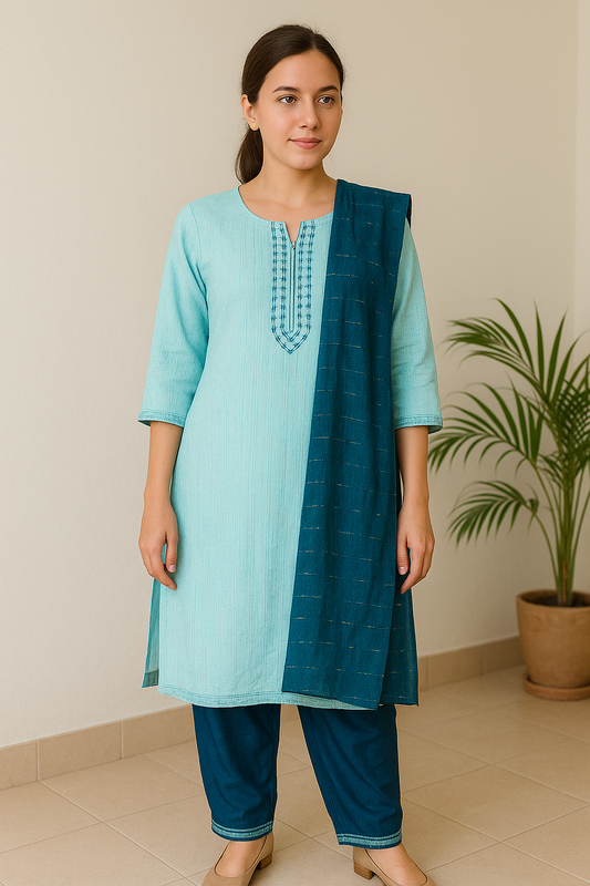 Elegant Sky Blue Kurta Set
