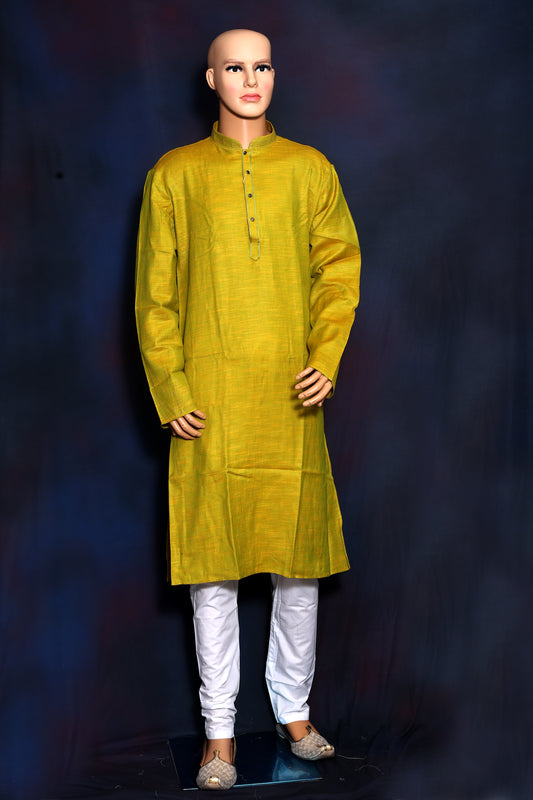 Mens Breezy Green Solid kurta with Gotapatti
