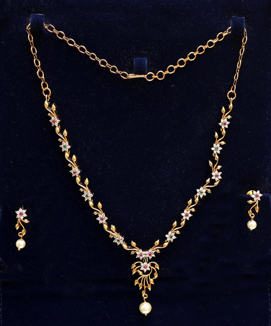 Radiant Floral Harmony Necklace Set