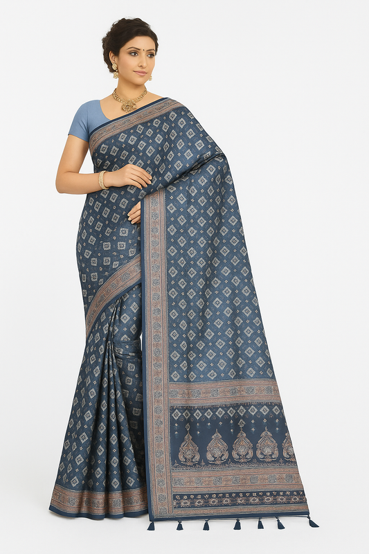 Rustic Cement Pre Draped Saree