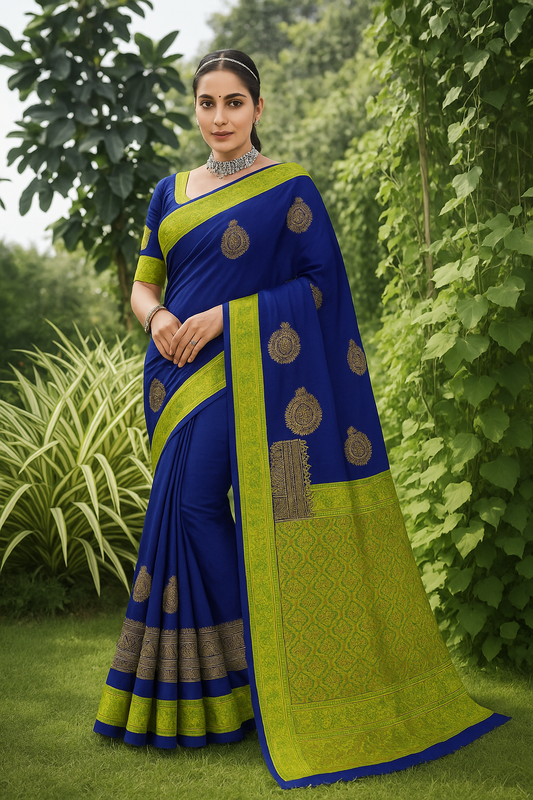 Royal Blue Pre Draped Saree