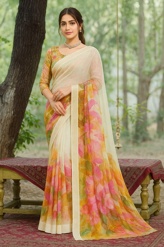 Delicate Almond Pre Draped Saree