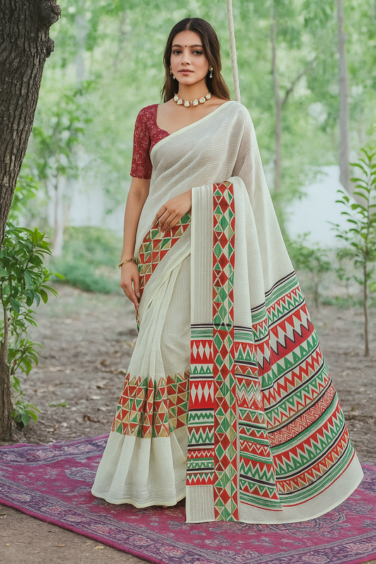 Lush Beige Pre Draped Saree
