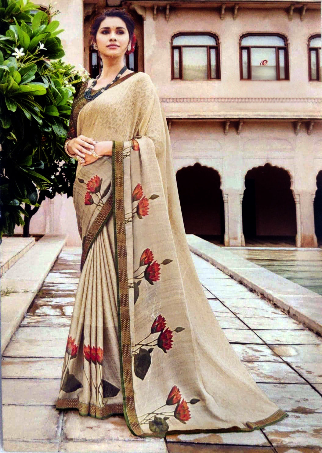 Graceful Petals Pre Draped Saree