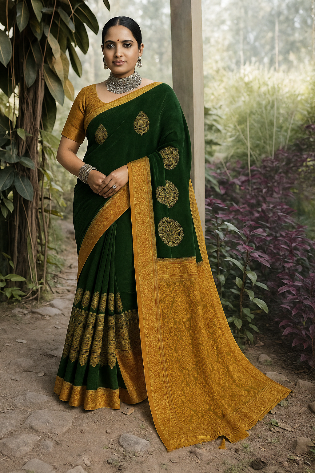 Youthful Green Pre Draped Saree