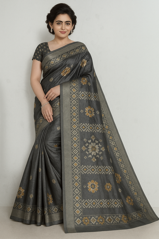 Opulent Grey Saree