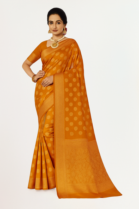 Timeless charm mustard saree