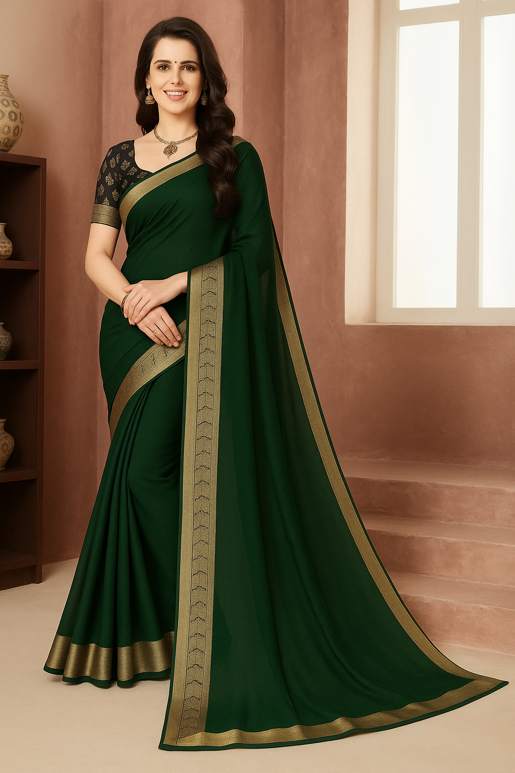 Green saree
