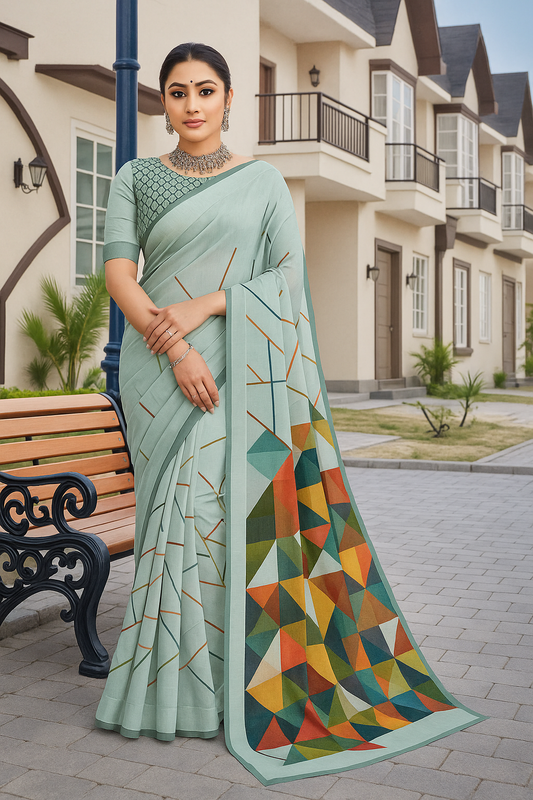 Dusky Grey pre Draped Saree