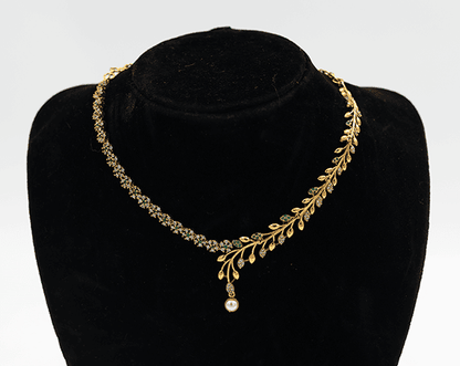 Gold Leaf Necklace Set