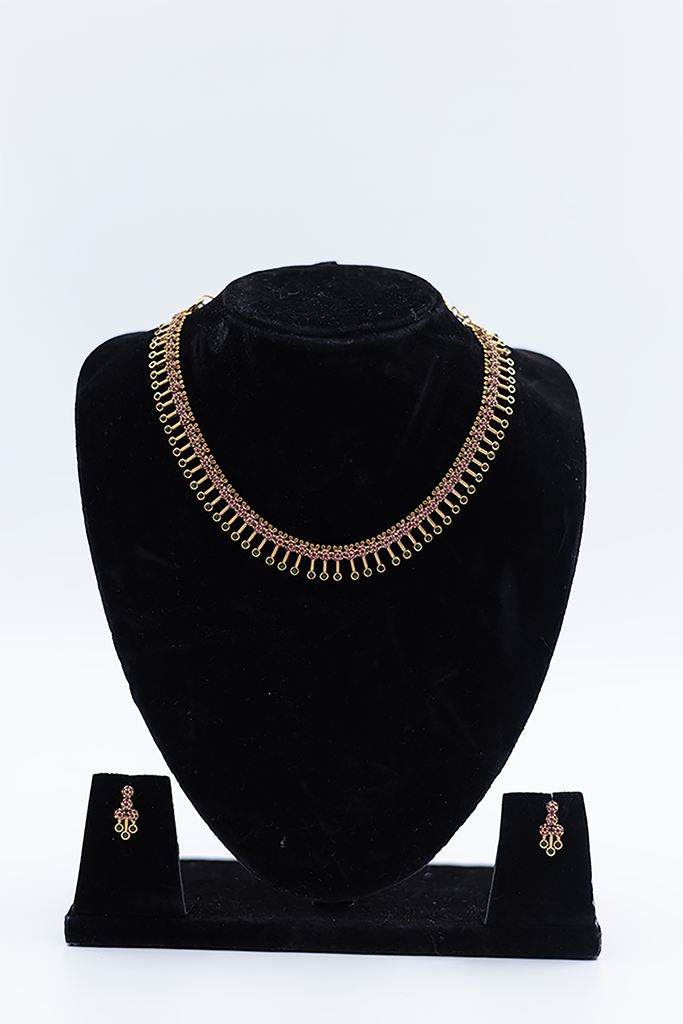 Gold Beaded Necklace Set