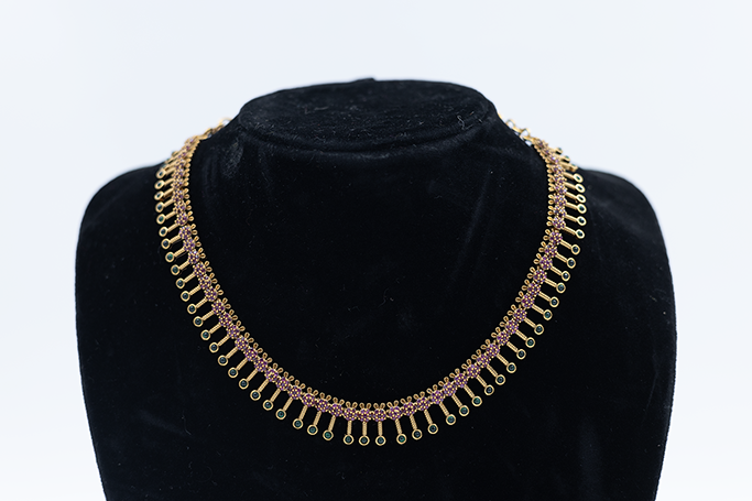 Gold Beaded Necklace Set
