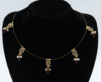 Gold & Pearl Drop Necklace Set
