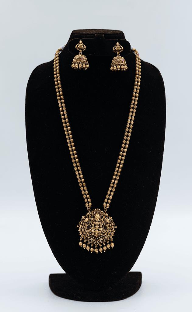 Gold Beaded Goddess Necklace Set