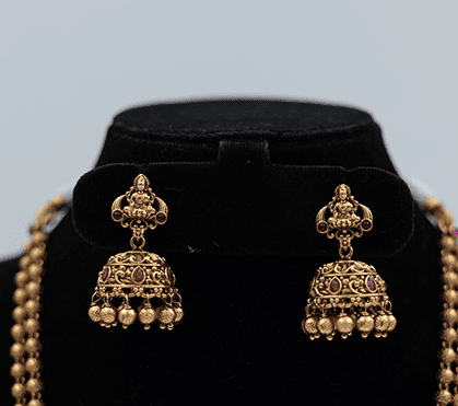 Gold Beaded Goddess Necklace Set