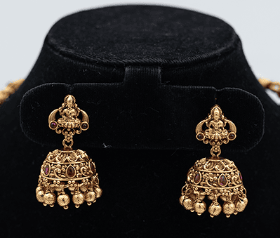 Gold Beaded Goddess Necklace Set