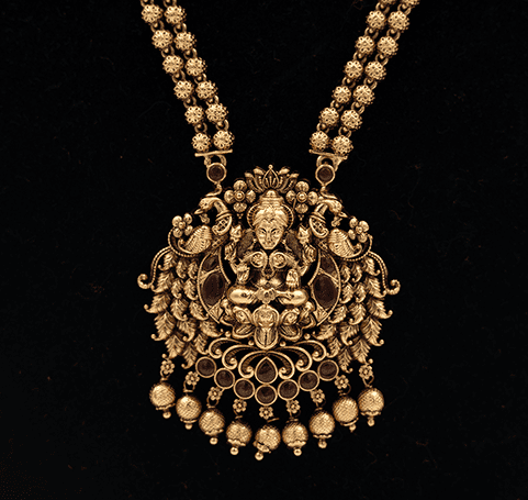 Gold Beaded Goddess Necklace Set