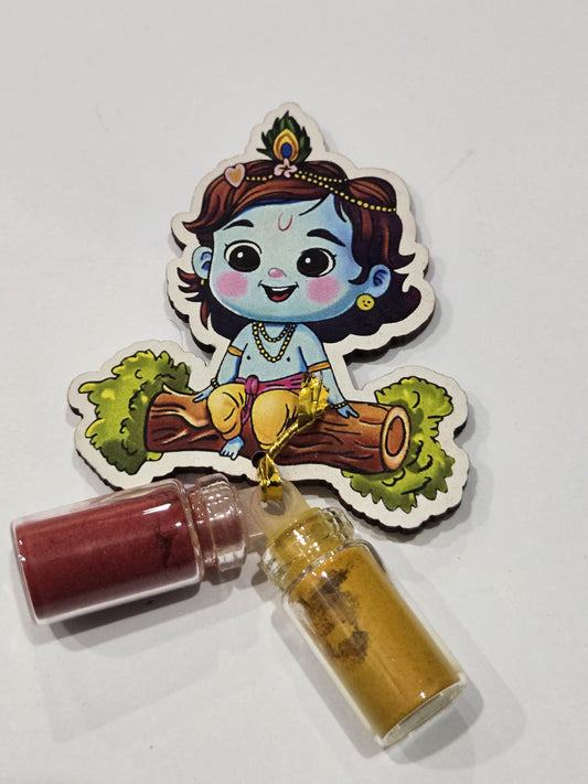 Adorable Baby Krishna Kumkum & Haldi Return Gifts - Varamahalakshmi & Ganesh Festival Favors