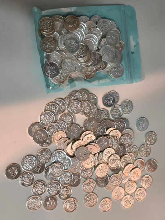 Lakshmi Lotus Silver-Toned 108 Coin Set