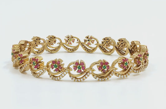 Floral Sparkle Stone Bangles